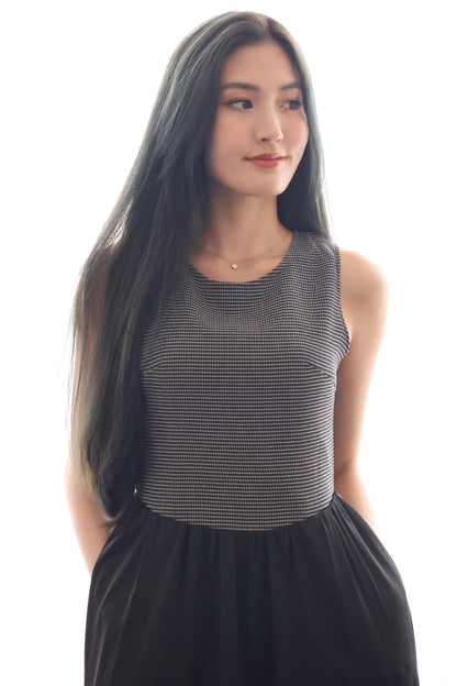 *Premium* HeartStrings Tweed Midi Dress In Black