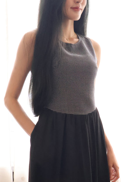 *Premium* HeartStrings Tweed Midi Dress In Black