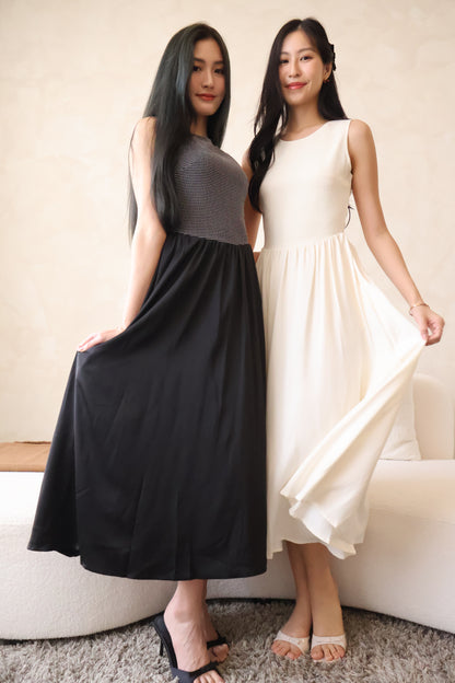 *Premium* HeartStrings Tweed Midi Dress In Black