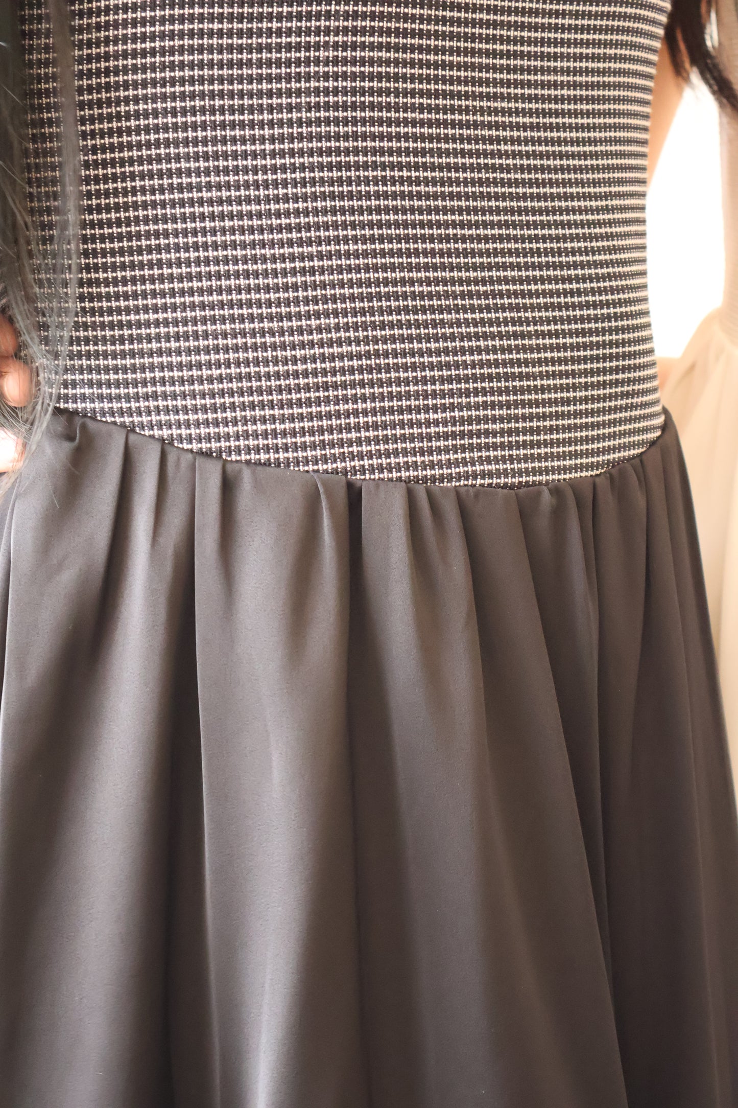 *Premium* HeartStrings Tweed Midi Dress In Black