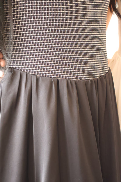 *Premium* HeartStrings Tweed Midi Dress In Black