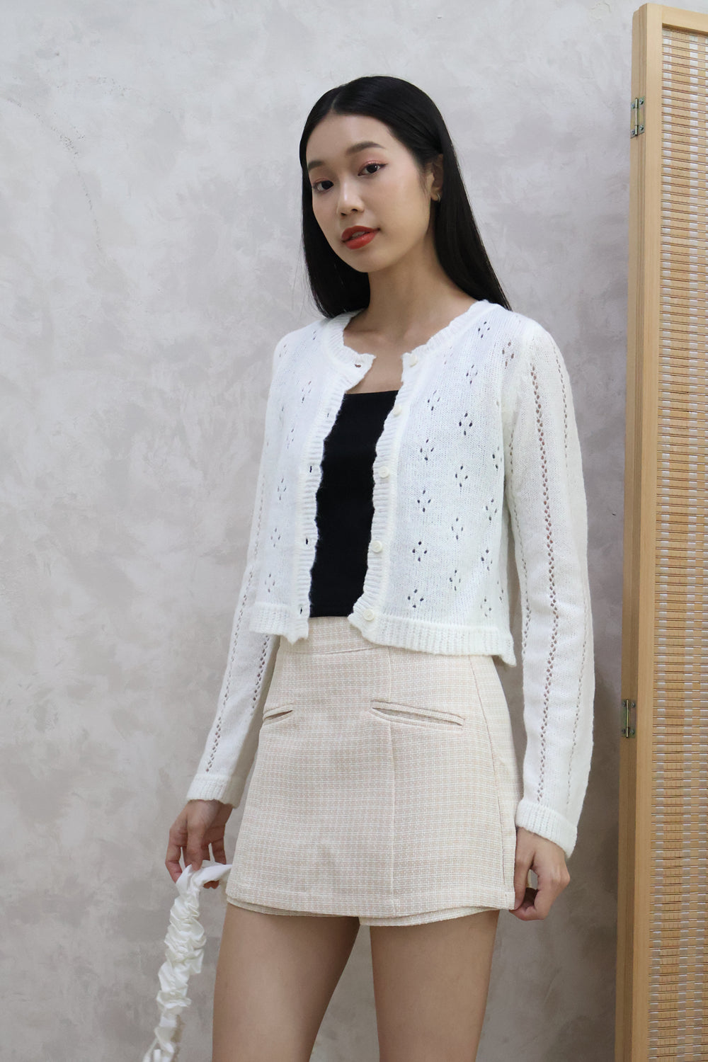 AVERYDAY Camerie Cozy Knit Cardigan in White