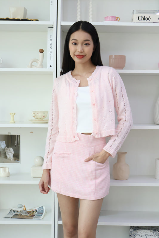 AVERYDAY Camerie Cozy Knit Cardigan in Pink