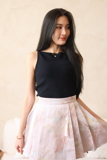 Xing Soft Knit Halter Top In Black