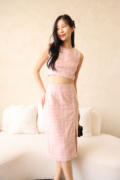 Valentine Tweed Co-Ords Set In Pink