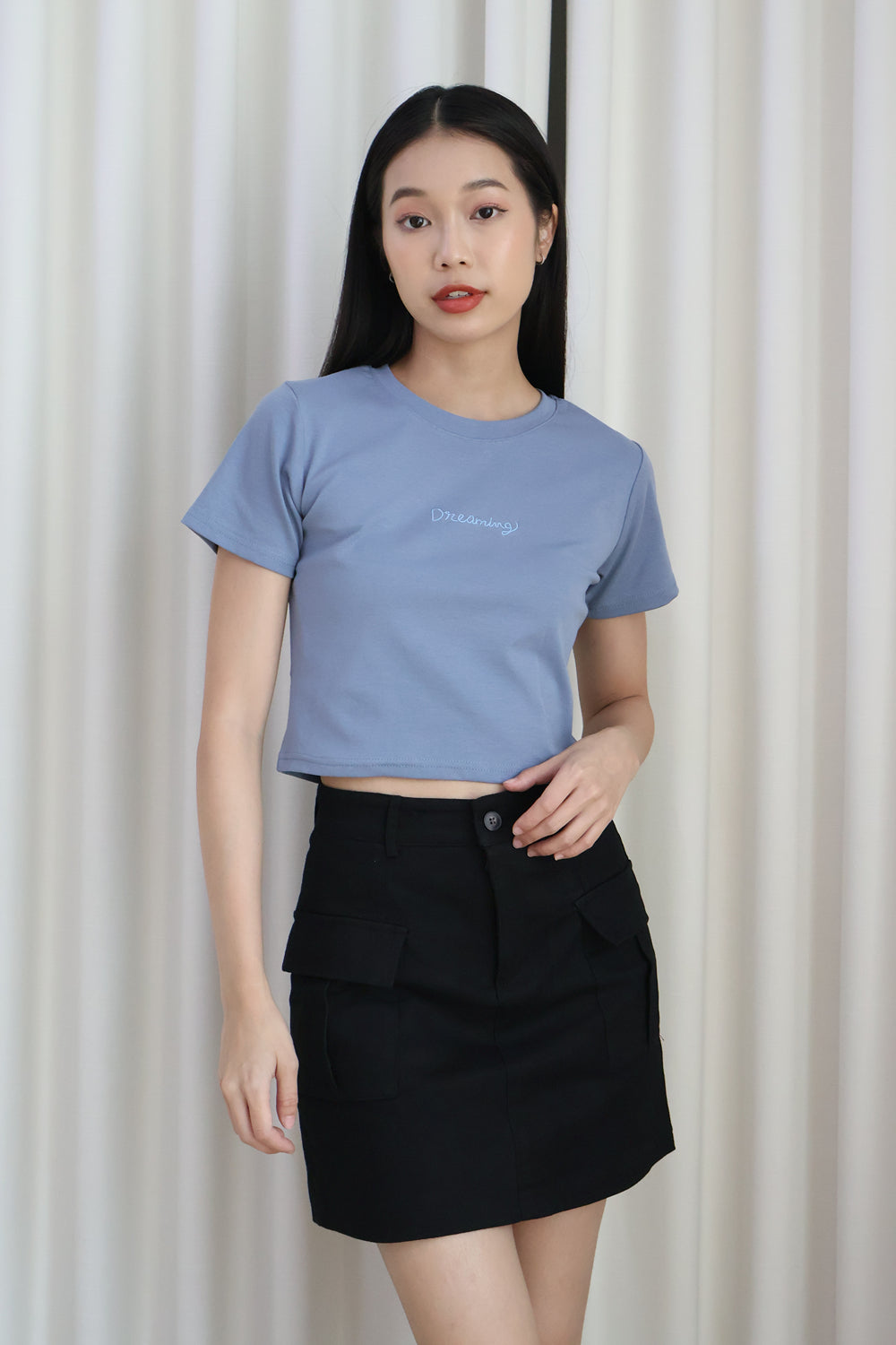 AVERYDAY 'Dreaming' Crop Top in Blue