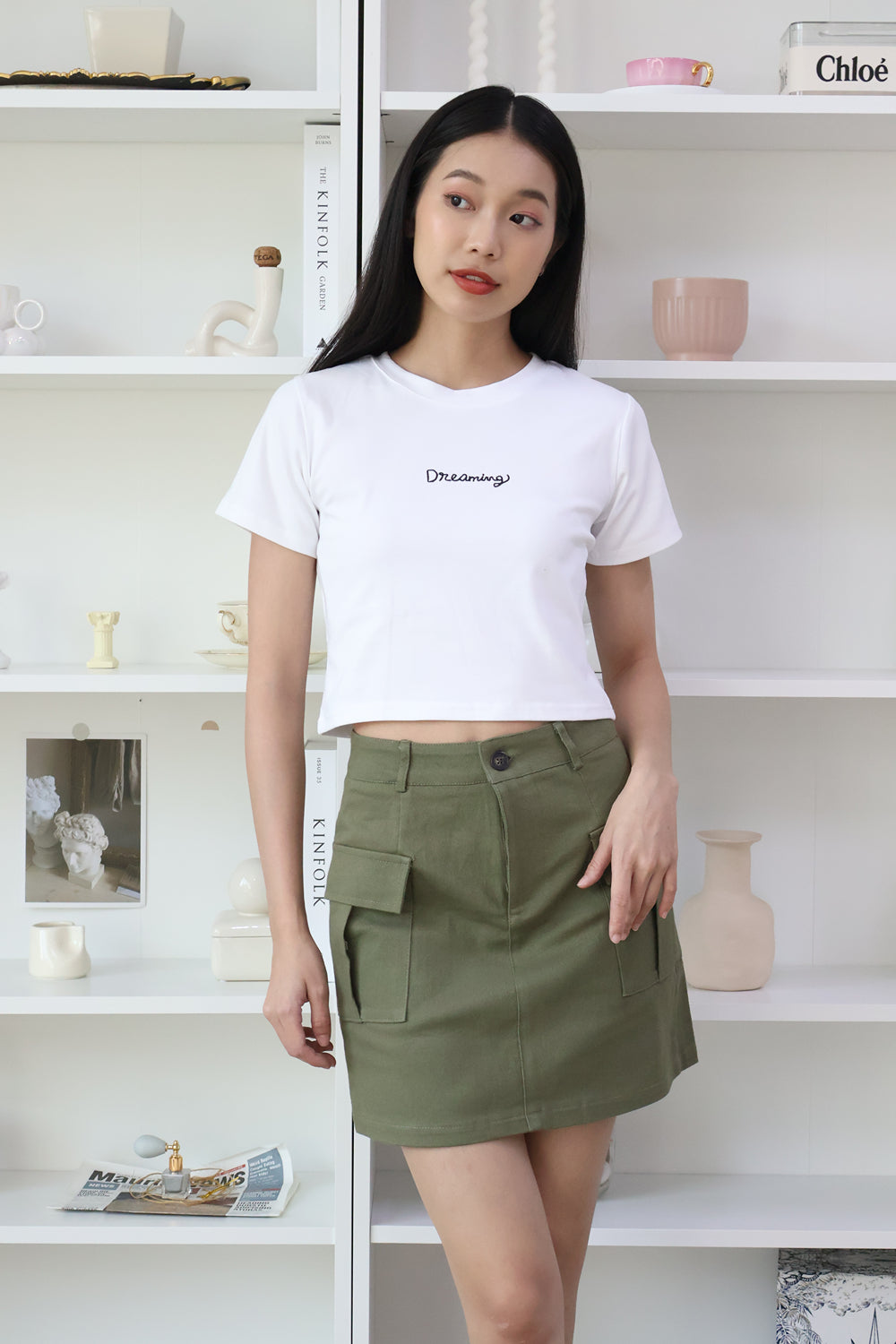 AVERYDAY 'Dreaming' Crop Top in White