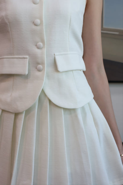 Cindy Vest Co-Ords Set In White