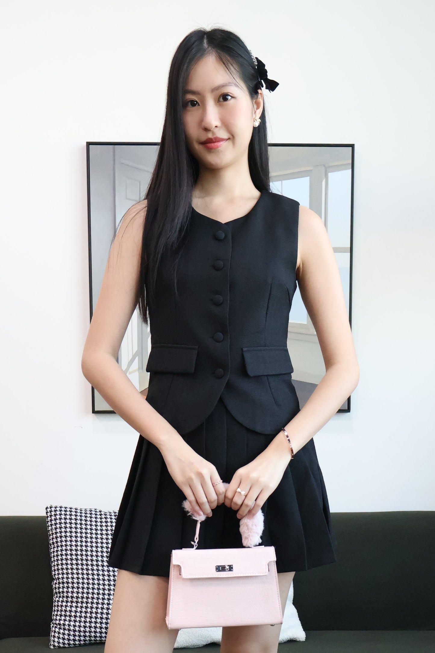 Cindy Vest Co-Ords Set In Black