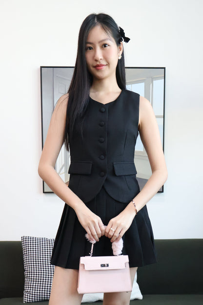 Cindy Vest Co-Ords Set In Black