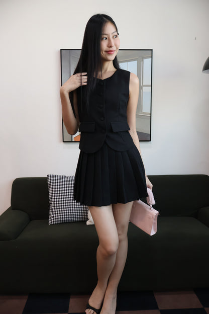 Cindy Vest Co-Ords Set In Black