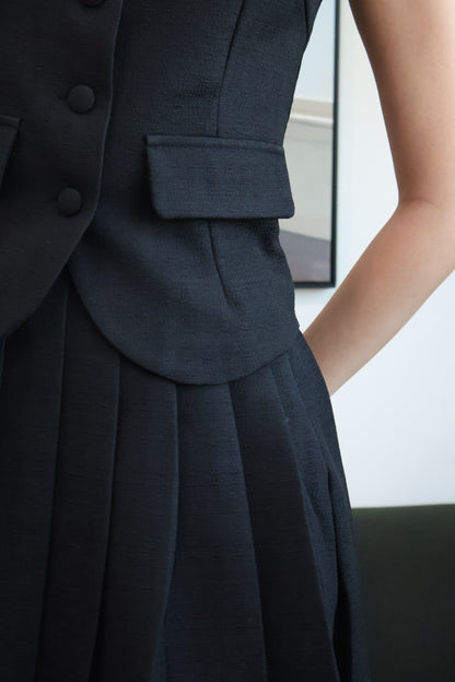 Cindy Vest Co-Ords Set In Black