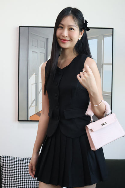 Cindy Vest Co-Ords Set In Black