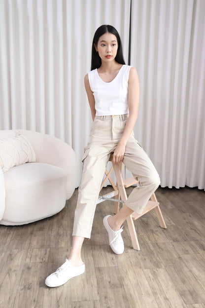 Ferlice Basic Crop Top in White