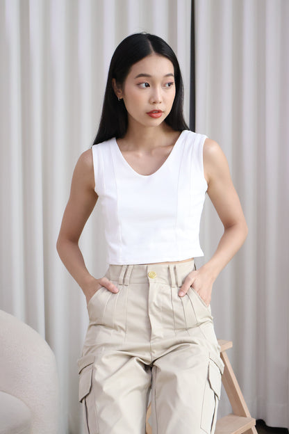 Ferlice Basic Crop Top in White