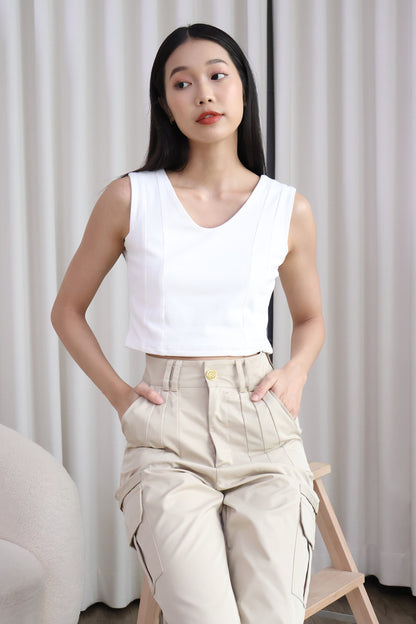 Ferlice Basic Crop Top in White