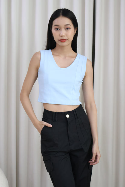 Ferlice Basic Crop Top in Blue