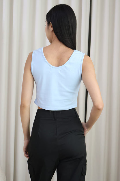 Ferlice Basic Crop Top in Blue