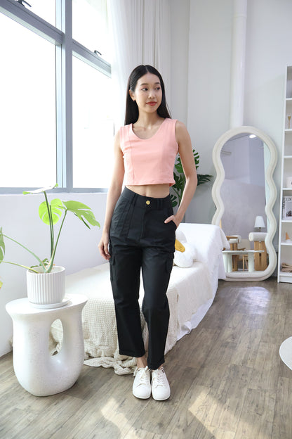 Ferlice Basic Crop Top in Blush