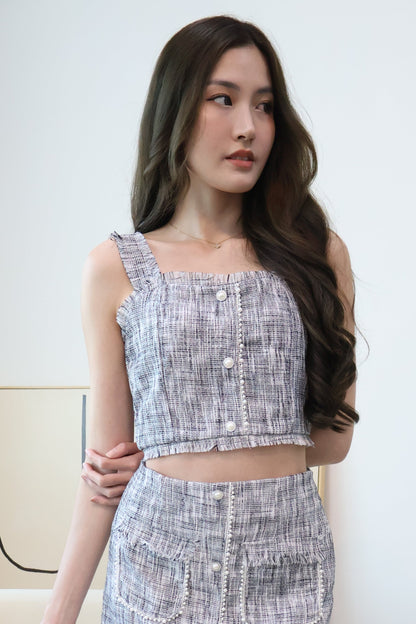 Kiera Button Co-Ords Set In Black