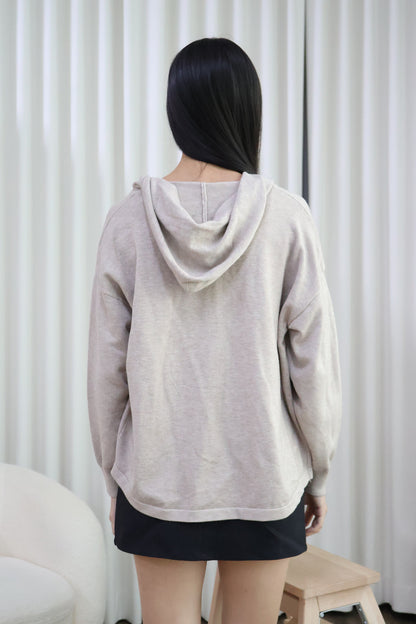 *Premium* Meredith Soft Knit Hoodie Cardigan in Oatmeal