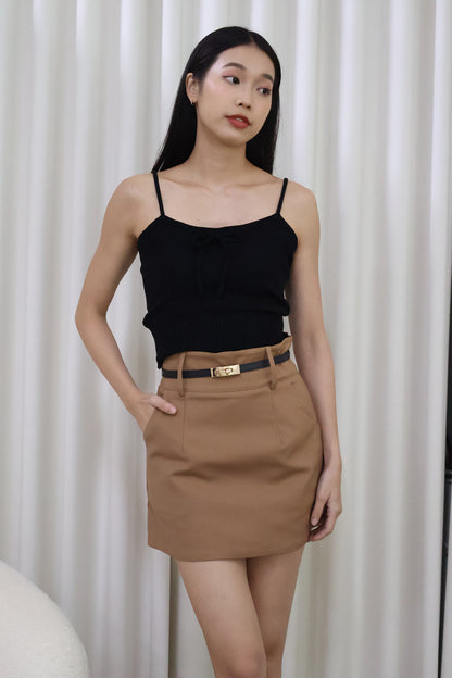 Calista Classic Skorts w/Turn Lock Belt in Brown Sugar