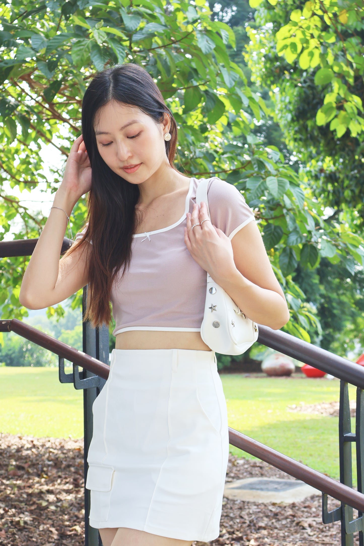 Zoe Fitted Skorts With Belt In White