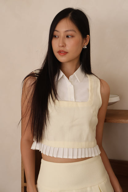 Marcia Collared Pleat Co-Ords Set In Cream