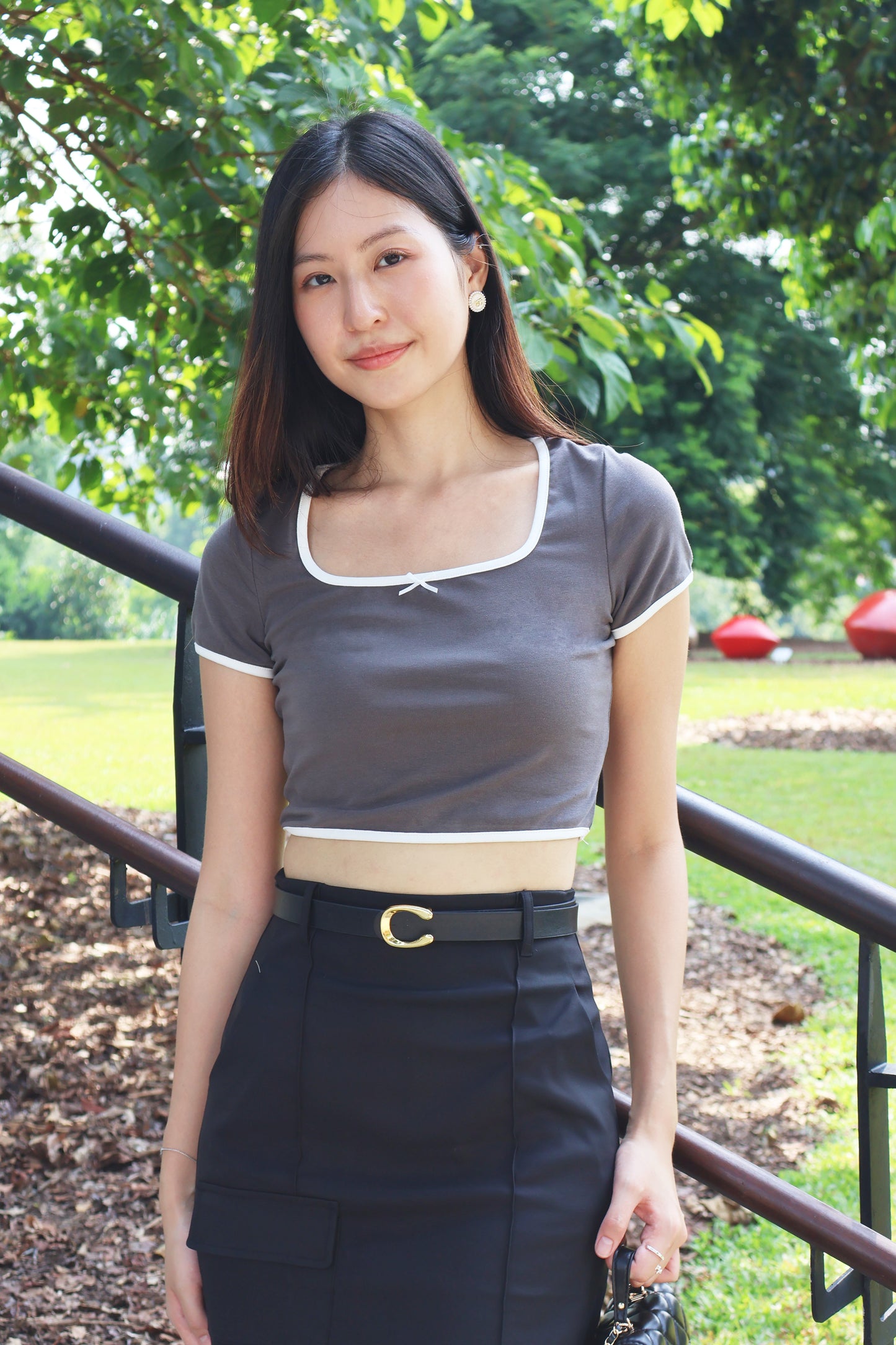 Zoe Fitted Skorts With Belt In Black