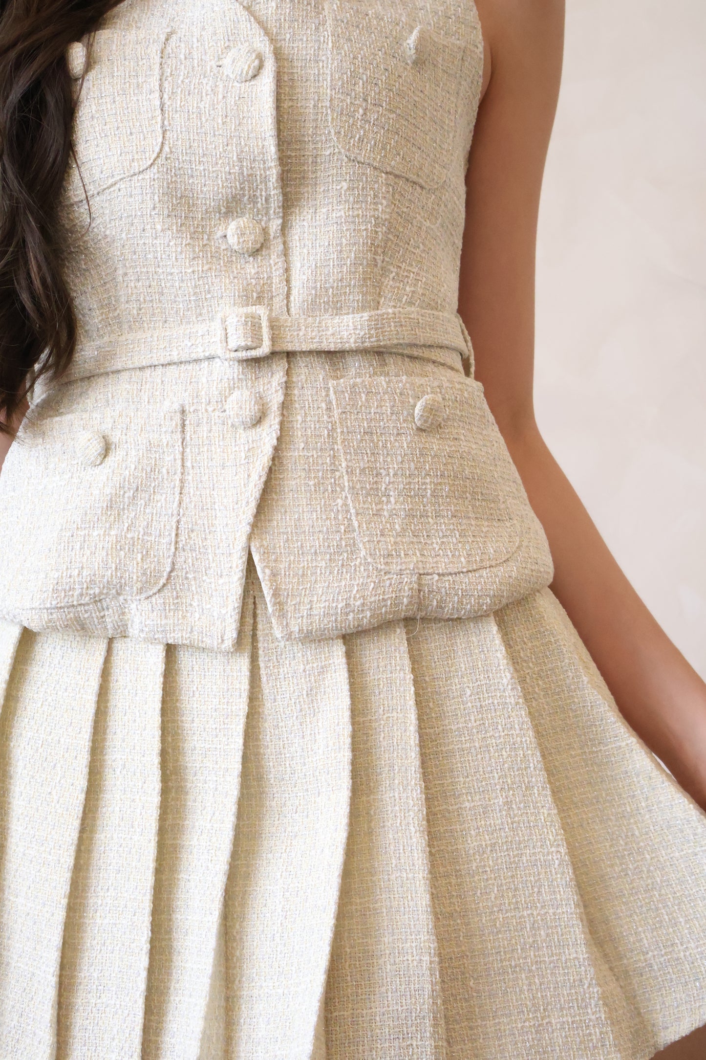 Verity Tweed Belted Co-Ords Set In Vanilla