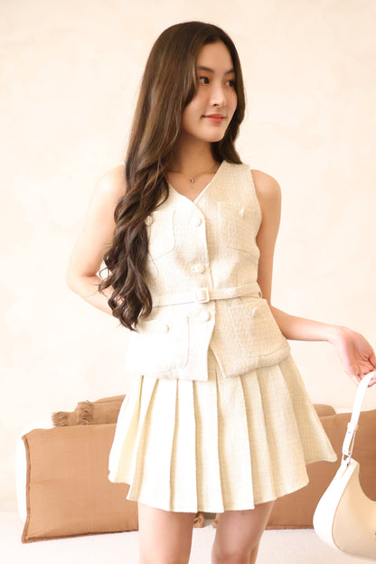 Verity Tweed Belted Co-Ords Set In Vanilla