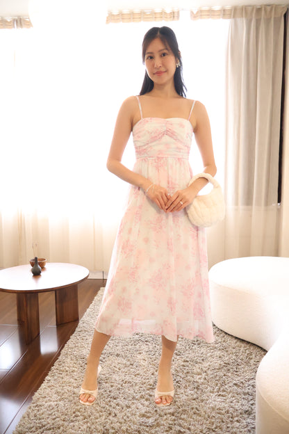 Carice Pastel Floral Midi Dress