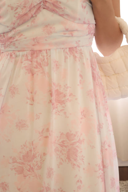 Carice Pastel Floral Midi Dress