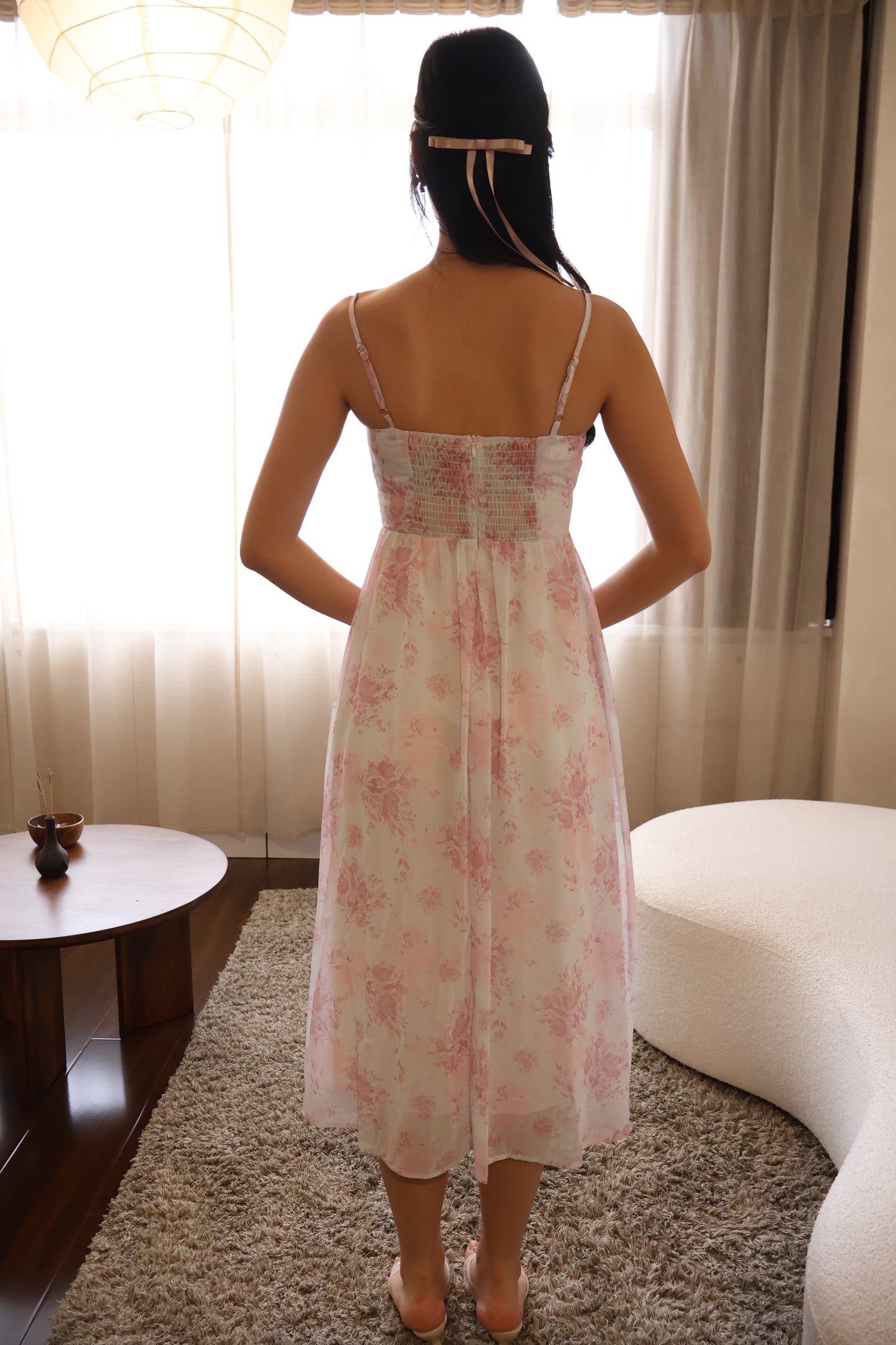 Carice Pastel Floral Midi Dress