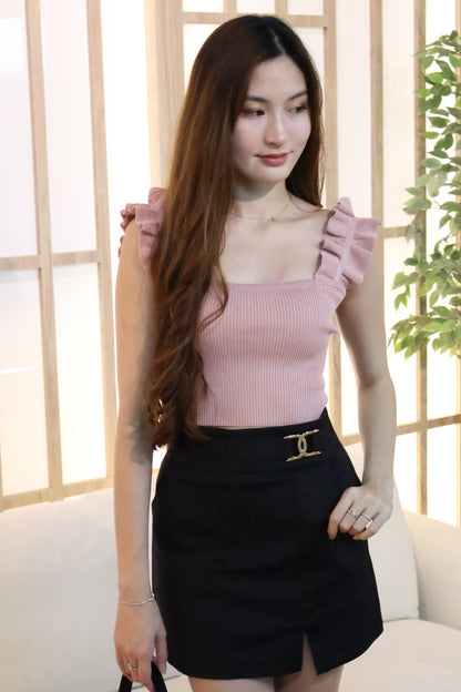 Deana Buckle Pocket Skorts In Black