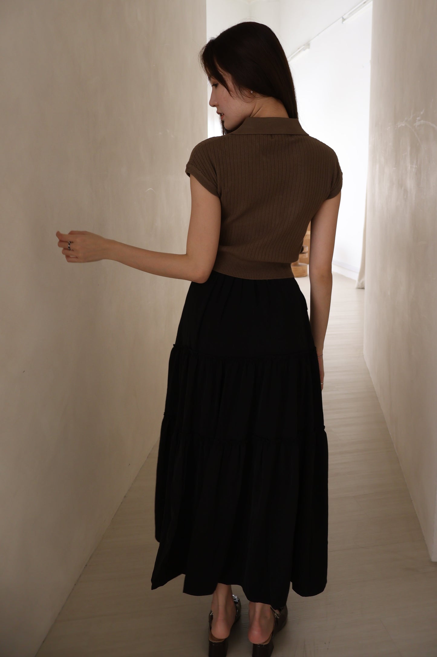 *Premium* Cherie Layered Maxi Pocket Skirt In Black