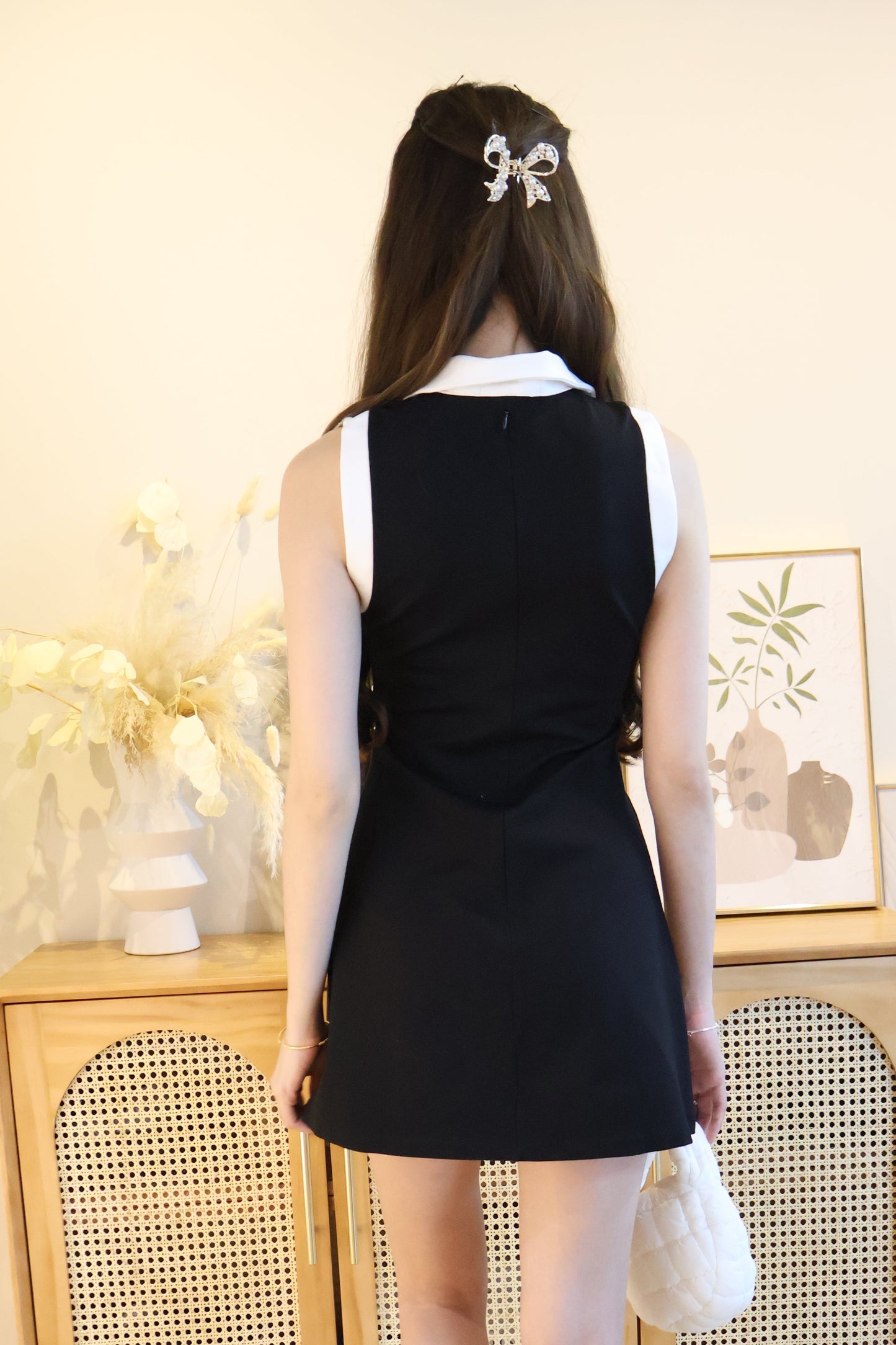 Ariana Halter Polo Dress In Black