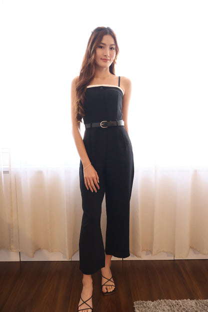 Joan Belted Jumpsuit In Iconic Black