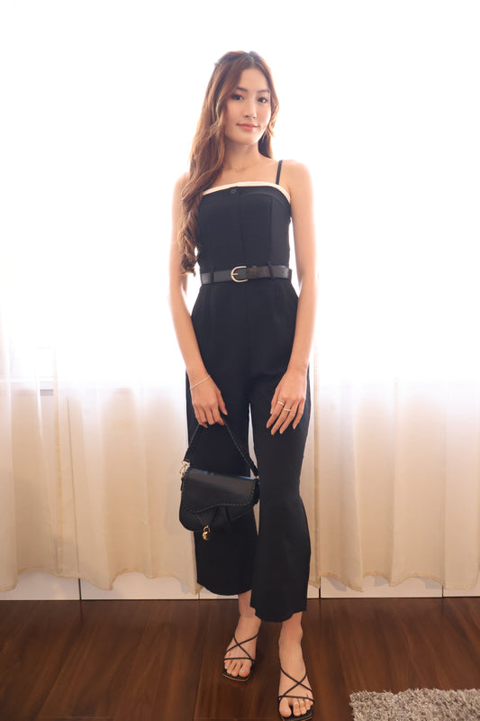 Joan Belted Jumpsuit In Iconic Black