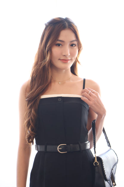 Joan Belted Jumpsuit In Iconic Black