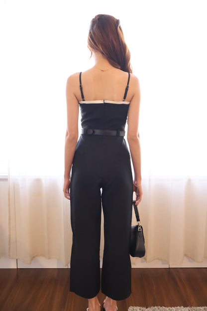 Joan Belted Jumpsuit In Iconic Black