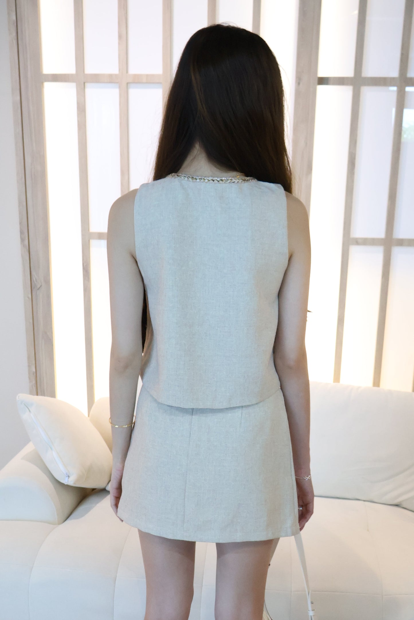 Mindy Bow Co-Ords Set In Oat