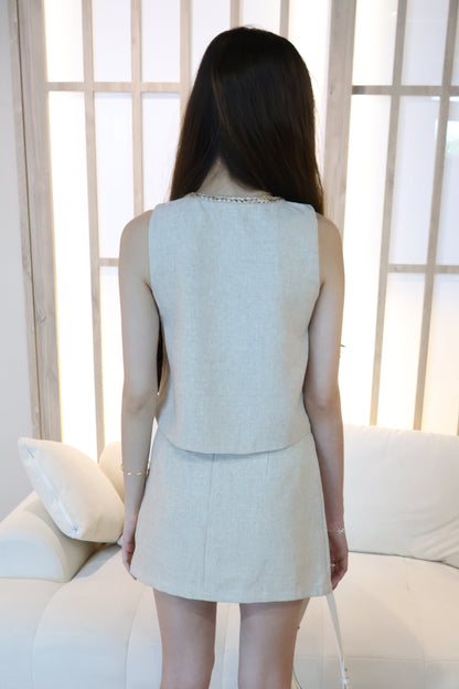 Mindy Bow Co-Ords Set In Oat