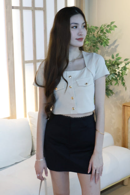 Cheyenne Button Top In Khaki