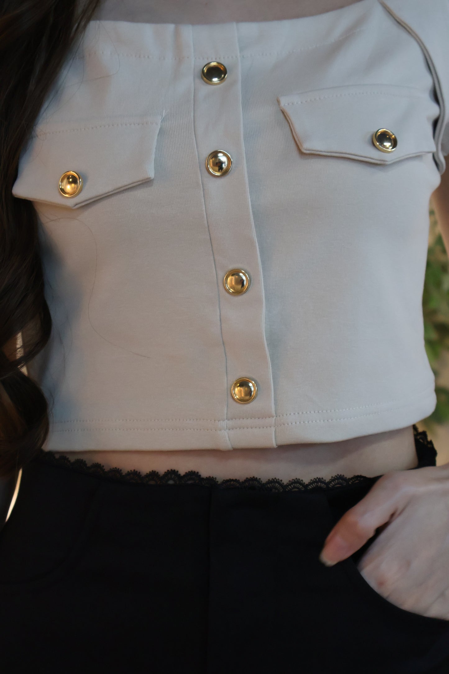 Cheyenne Button Top In Khaki