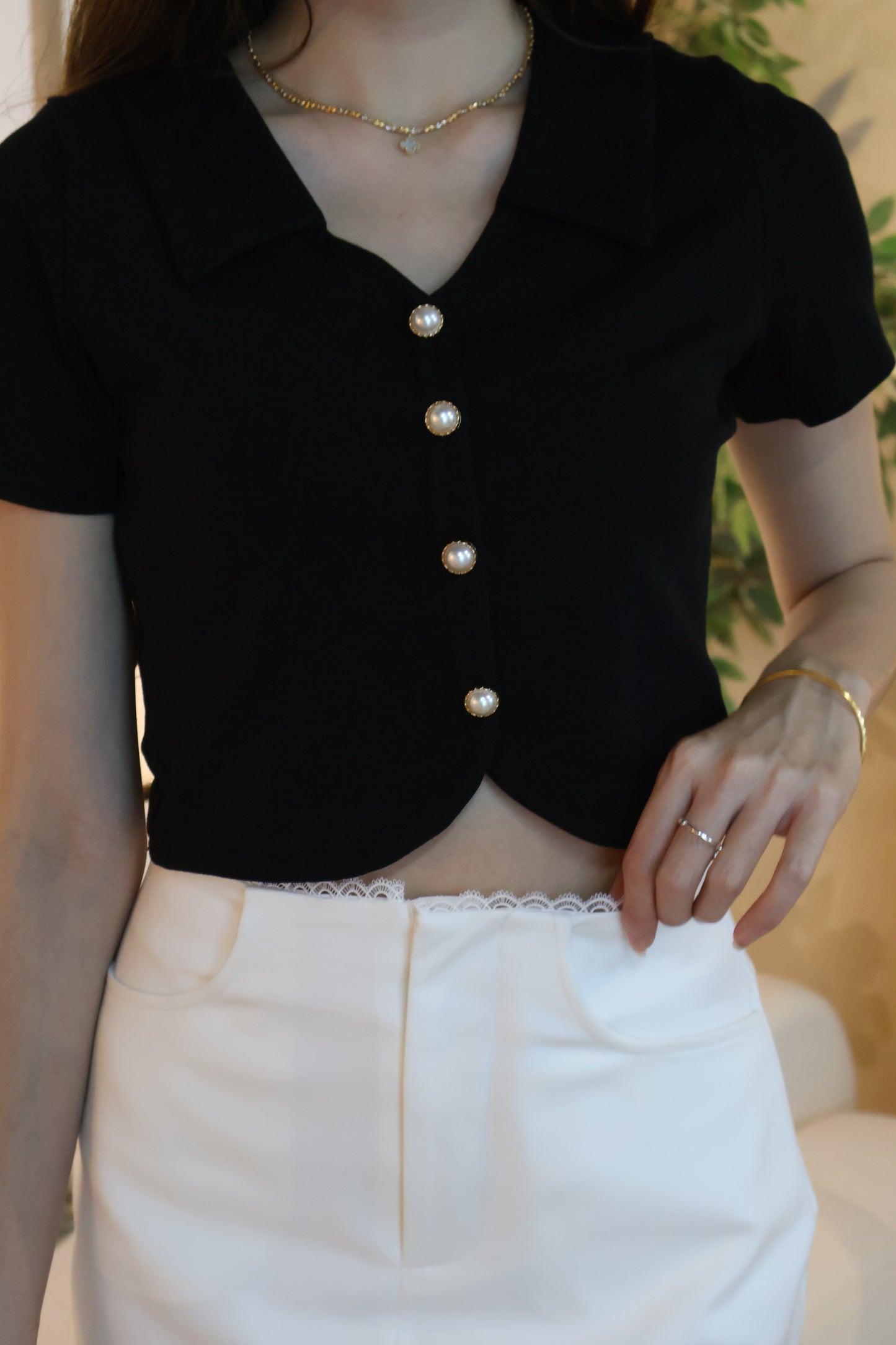 Elayn Lace Trim Skorts In White