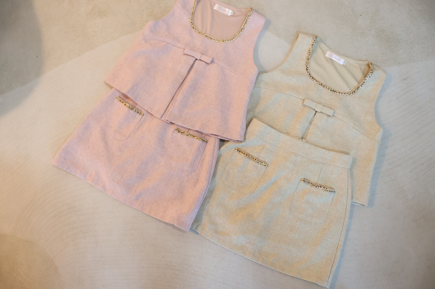 Mindy Bow Co-Ords Set In Oat