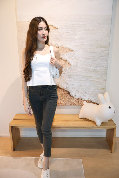 *Restocked* Maurice High Waisted Button Denim Jeans In Vintage Wash