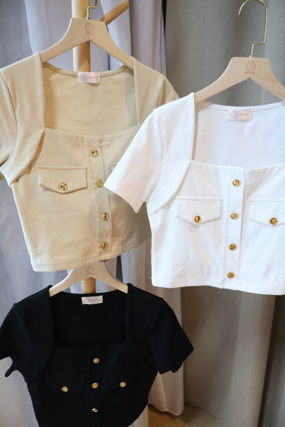 Cheyenne Button Top In Black