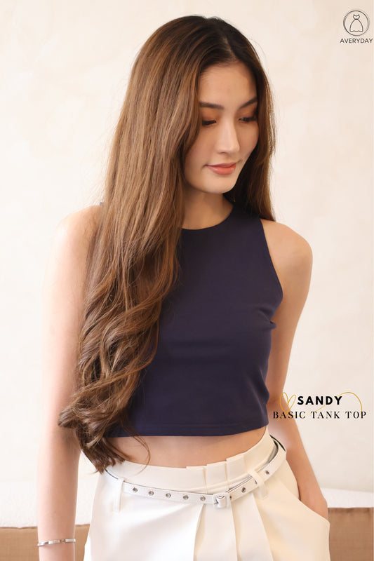 *Star Buy* Sandy Basic Tank Top In Indigo Blue